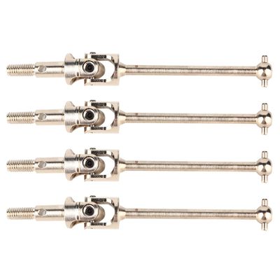 4Pcs Steel CVD Drive Shaft Transmission Axle for HSP 94123/94108/94102, 1/10 RC Car Drive Shaft, CNC Machined Steel Axle with Anti - Drop Design, Durable Replacement for Dog Bone 0 (Silver)