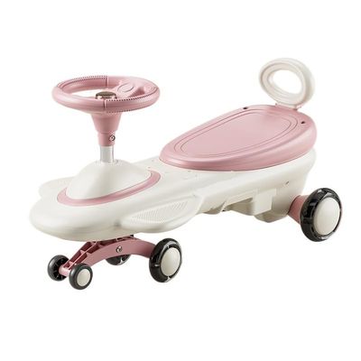 Wiggle Scooter Kids Electric Ride On Car 6V Wiggle Car with Lights Music for Boys Girls Indoor/Outdoor Toy Vehicle(Pink,Sliding Type)