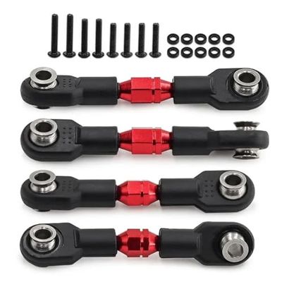 RC Models Spare Parts For 4-TEC For Mustang 4Pcs Adjustable Alloy Turnbuckles Remote Control Drift Car Upgrade Parts Accessories(Red)