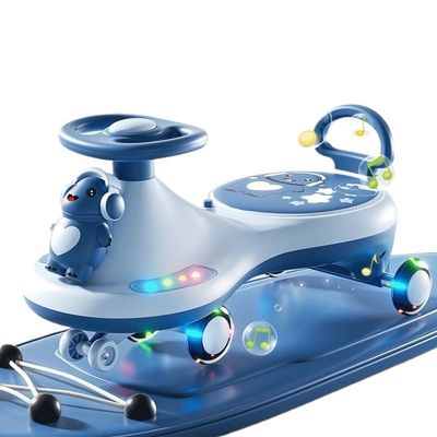 Wiggle Scooter Wiggle Car for Kids for Boys and Girls Twist, Turn Movement to Steer Swing Cars with Music Light(Blue)