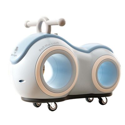 Wiggle Scooter Peanut Shape Swing Car with Music Light Handle Ride On Push Cars for Toddlers Anti-Rollover(Blue)