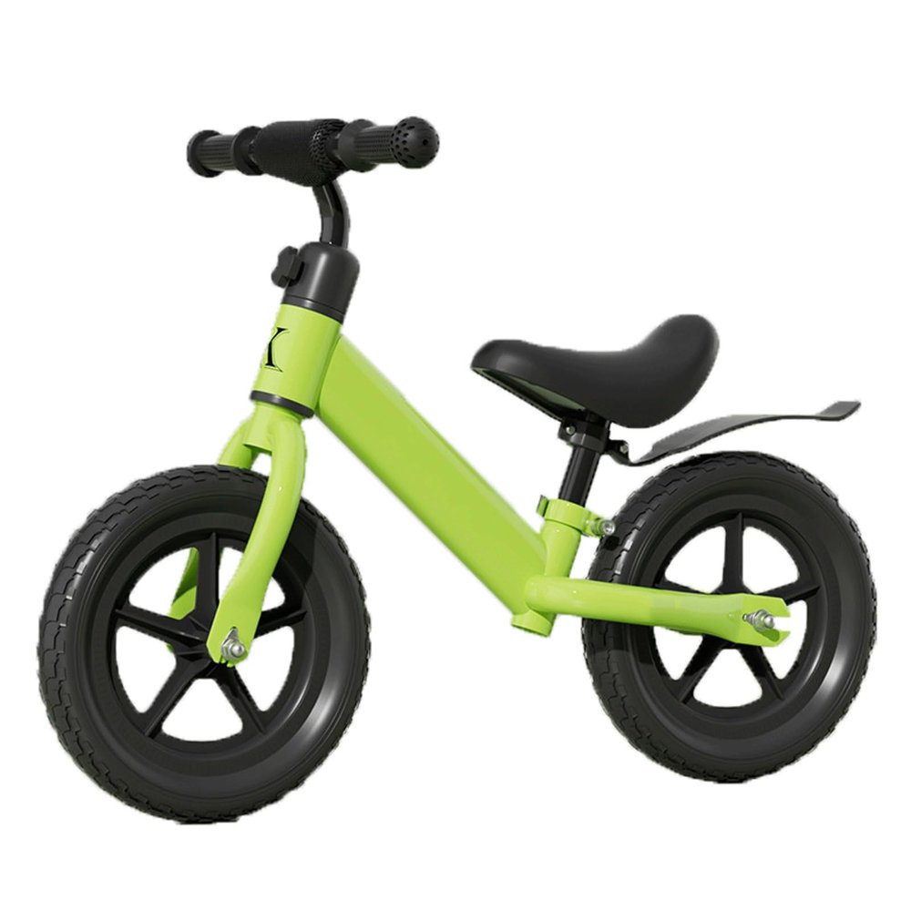 Wiggle Scooter Kids Bike Children's Balance Pedal-Free Two-Wheeled Adjustable Height(Green,12inch)