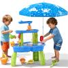 Wee Wonders 3-Tier Water Table for Toddlers, Kids Sand Water Table with Adjustable Umbrella, Sand Toys & Fishing Game, Sensory Table Activity Playset for Outdoor Beach, Summer Toys for Boys Girls 3-5 view 1