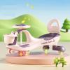 Wiggle Scooter Swing Car with Storage Basket Flashing Wheels & Music Wiggle Cars Ride On Toy for Kids Boys Girls(Pink) view 3