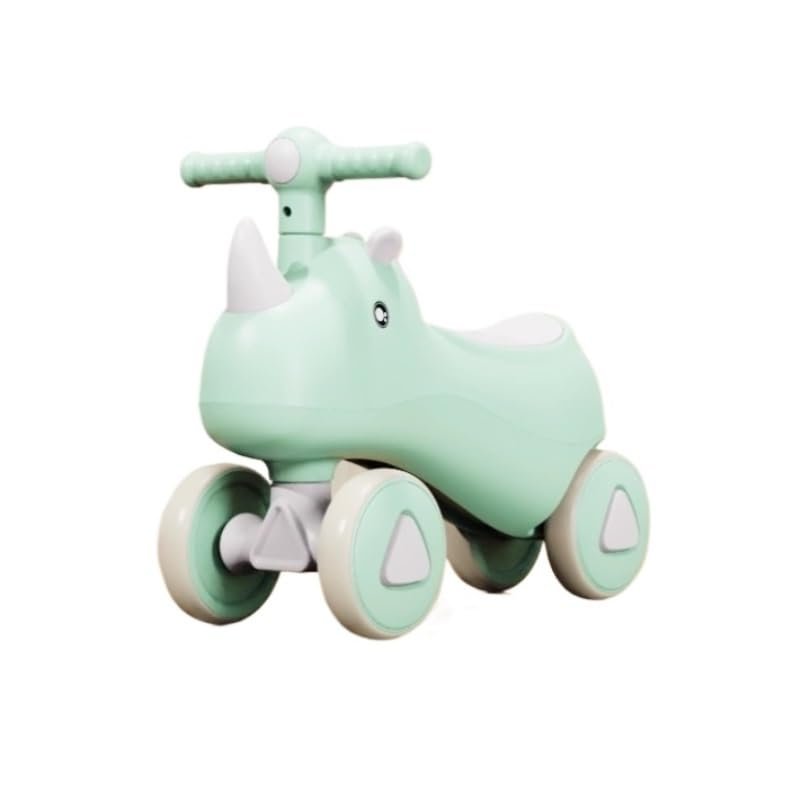 Wiggle Scooter Unicorn Baby Balance Bike for Boys Girls Ride On Toys with Music Lights First Birthday Gifts(Green,No Music Light)