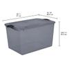 66 Quart Latch Box - Clear Plastic Storage Bin with Clear Lid, Gray Flannel Tint, Stackable Organizer for Home, Closet, Garage, Bedroom view 3