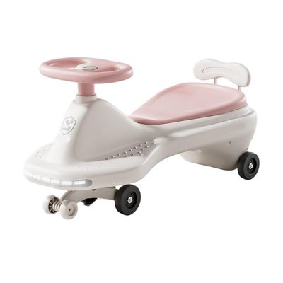 Wiggle Scooter Twist Car with Flashing Wheels & Music Wiggle Cars Ride On Toy for Kids Boys Girls 1-3 Years Old(Pink,Normal Wheel)