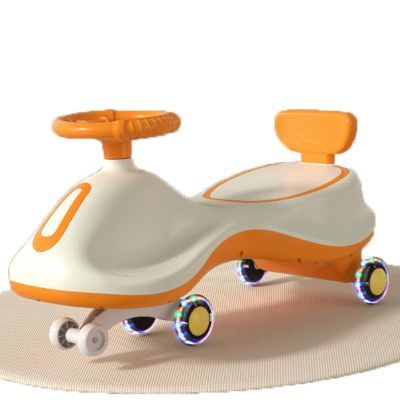 Wiggle Scooter Wiggle Car Kids Ride On Toy Swing Car with Traction Rope for Ages 3 Years and Up(Yellow)