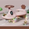 Wiggle Scooter Wiggle Car Music Light Anti-Rollover Swing Cars Silent Flash Wheel Twist Turn Wiggles Movement to Steer Ages 2 Years and Up(Pink,Flashing Wheel) view 3