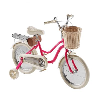 Wiggle Scooter Kid Bike Dual Handbrake Toddlers Bicycle Age 3-12 Years with Woven Basket Auxiliary Wheels(Red1,14inch)