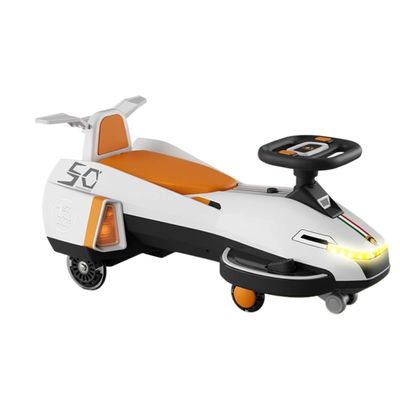 Wiggle Scooter Electric Swing Car with Pedals, 2 in 1 Swing Cars Ride with Music, Flashing Wheels, Enlarged Body