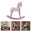 Whimsically Wood Rocking Horse Miniature Ornament Delicate Pink Finish Double Purpose Toy and Interior Styling Decors view 2
