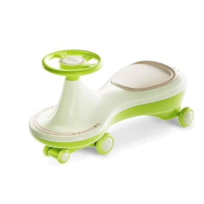 Wiggle Scooter Wiggle Car Kids Ride On Toy Swing Car Swing Silent Pu Wheel Anti-Rollover for Ages 3 Years and Up(Green)