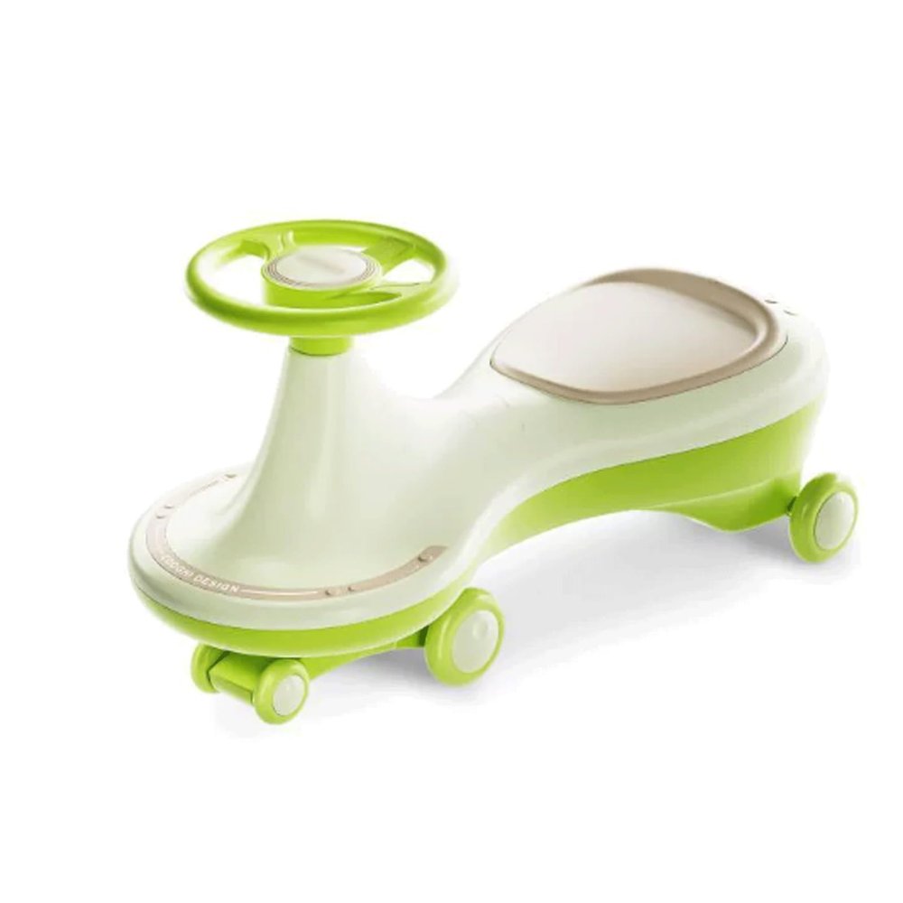 Wiggle Scooter Wiggle Car Kids Ride On Toy Swing Car Swing Silent Pu Wheel Anti-Rollover for Ages 3 Years and Up(Green)