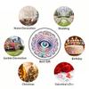 10" Wind Spinner Outdoor Metal Decor : 3D Stainless Steel Kinetic Wind Sculpture with Mandala Evil Eye Design, Hanging Rainbow Sun Catcher for Porch, Patio & Yard, Gift for Mom view 3