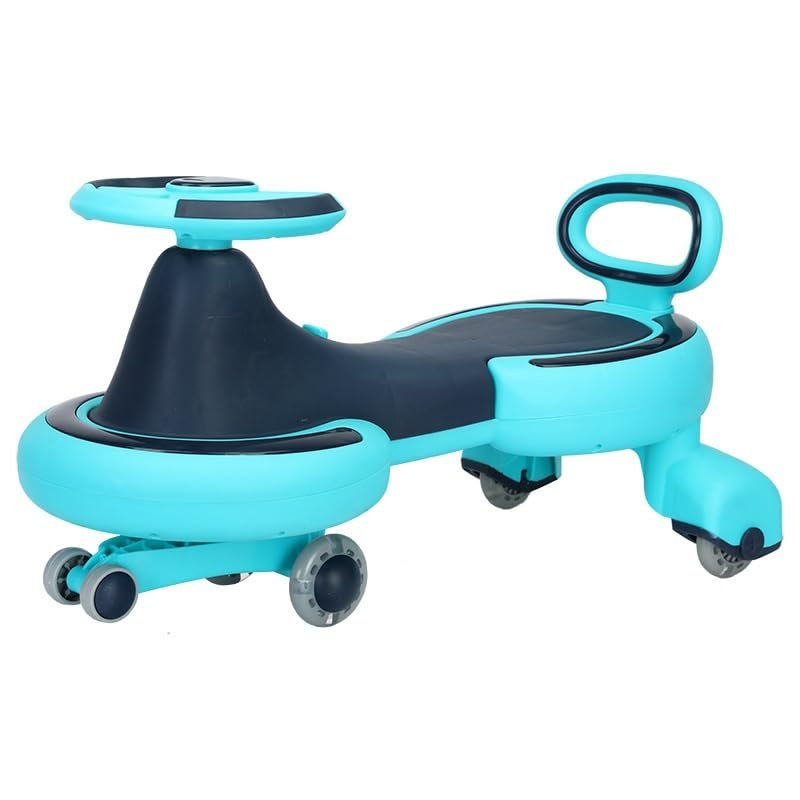 Wiggle Scooter Swing Car with LED Flashing Wheels Universal Wheel No Gears Or Pedals Ride-on Toy for Boys Girls(Blue)