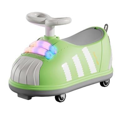 Wiggle Scooter Ride On Push Car for Kids Indoor Outdoor Riding Toys for Kids with Under-seat Storage Light Music(Green)