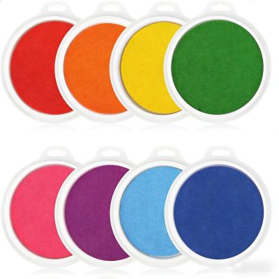 8Pcs Bright Water Based Finger Paint Pads for Creative Art Family Activity Safe Washable Craft Toy
