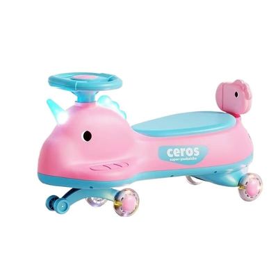 Wiggle Scooter Wiggle Car with Pedal Music Light Anti-Rollover Swing Cars Silent Flashing Wheels for Ages 1 Years and Up Ride On Toys(Pink,with Lights and Music)