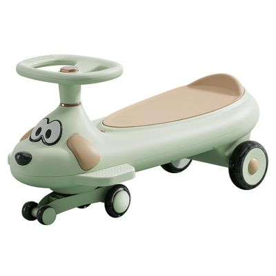 Wiggle Scooter Wiggle Car with Music Lights Anti-Rollover Twist Cars Swing Silent Flashing Wheels Durable(Green)