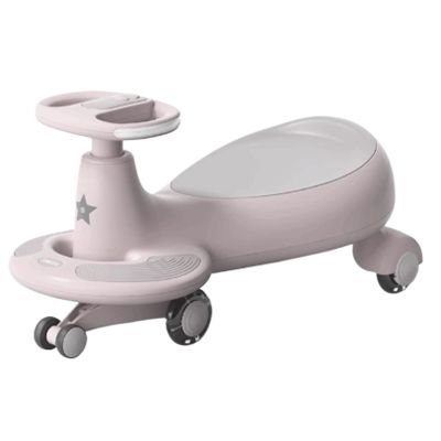 Wiggle Scooter Wiggle Car for Kids Ride On Toy Silent Wheel Sound and Light Music Model for Ages 3 and Up(Pink)