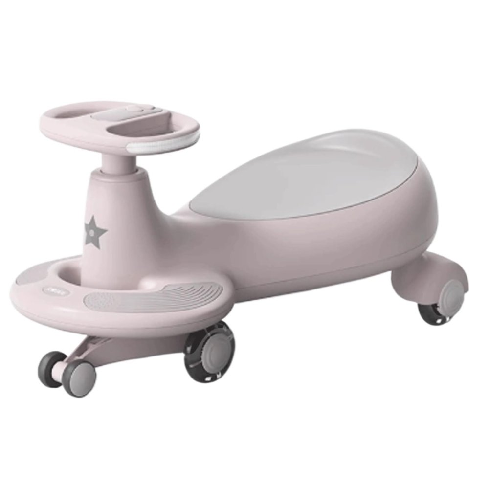 Wiggle Scooter Wiggle Car for Kids Ride On Toy Silent Wheel Sound and Light Music Model for Ages 3 and Up(Pink)