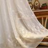 HooHero White Exquisite Floral Embroidery Rural Style Elegant Design Sheer Curtains Window Treatments Rod Pocket Top for Kids Nursery Room view 2