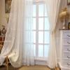 HooHero White Exquisite Floral Embroidery Rural Style Elegant Design Sheer Curtains Window Treatments Rod Pocket Top for Kids Nursery Room view 4