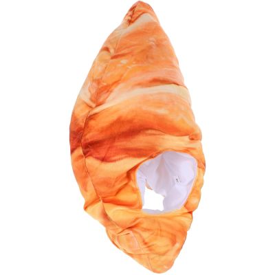 GALPADA Plush Croissant Cosplay Headwear Funny Costume Hat for Party Dress-up Photo Props Novelty Performance Accessory Suitable for Halloween and Festival Events