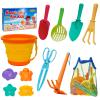 BeneFine Beach Toy Set for Kids Sand Toys Summer Outdoor Play with Mesh Bag-Includes Collapsible Bucket, Mesh Shovel, Sand Shovel,Scissors Pliers,Rake Mold Kit view 1