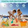 BeneFine Beach Toy Set for Kids Sand Toys Summer Outdoor Play with Mesh Bag-Includes Collapsible Bucket, Mesh Shovel, Sand Shovel,Scissors Pliers,Rake Mold Kit view 4