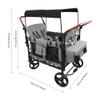 Stroller Wagon for Kids, 4-Seater All-Terrain Push Pull Wagon with 5-Point Harness, Adjustable Handle, Removable Canopy & Foldable Design, 66 lbs Capacity per Seat (Grey) view 4