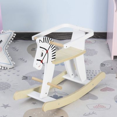Classic Wooden Rocking Horse Toy for Indoor Play Handcrafted Solid Wood Design with Smooth Rocking Motion and Ergonomic Seat