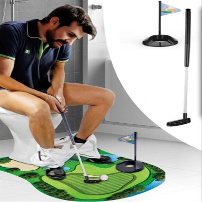 BLINLFDBE Toilet Mini Golf Toy Set Toilet Toy