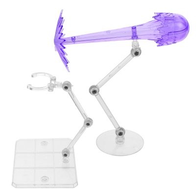 FRCOLOR Purple Doll Model Display Stand with 2 Adjustable Brackets, Action Figure Support Frame for Collectibles, Doll Accessories Holder for Organizing and Showcasing Figures