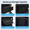 Stroller Wagon for Kids, 4-Seater All-Terrain Push Pull Wagon with 5-Point Harness, Adjustable Handle, Removable Canopy & Foldable Design, 66 lbs Capacity per Seat (Black) view 4