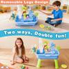 Toddler Water Table for 1-3 Year Old - Upgraded Electric Pump Water Toys, Outdoor Sensory Play Sand & Water Table, Kitchen Sink Toy with Running Water & Fishing Game, Summer Gifts for Boys Girls,Blue view 3