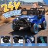 2-Seater Kids Ride on Car 24V, Electric Truck with 8.66" High Ground Clearance, Parental Remote Control Powered Toy Vehicle, 4 Wheel Suspension, 4.97MPH Top Speed, Ages 2-6 (Blue + Polypropylene) view 3