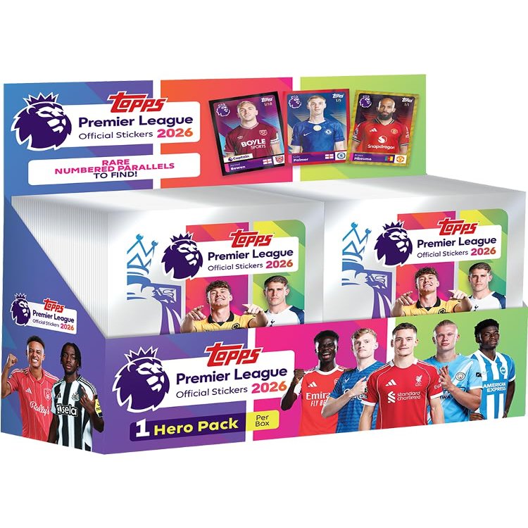 2025-26 Topps Premier League Stickers - 100-Pack Box (600 Stickers)