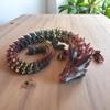 A and E Imports - 3D Printed Articulate Crystal Dragon, 17 Inches (Black/Red/Gold) view 4