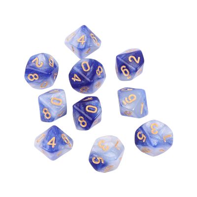 10pcs 10 Sided Dice D10 Polyhedral for Game 15mm RPG Family Party Game Household Multi-Color Dice Set