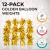 12-Pack Gold Balloon Weights with 5 Roll Gold Crimped Ribbon - Gorgeous Table Centerpiece DIY decorations for Graduations, Family Celebrations, Christmas Parties! Attractive for Any Occasion view 4