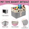 Akmxem Personalized Dog Toy Basket Collapsible Storage Organizer Bin with Custom Pet Name Photo Foldable Canvas Box for Toys, Treats, Leash, Clothes Blankets Portable Handle Design view 4