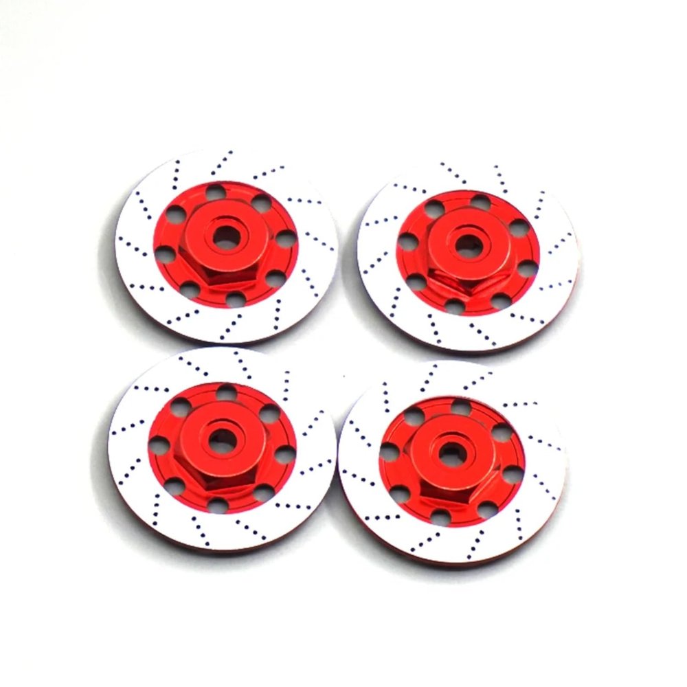 RC Car Models Parts For Sakura D4 1/10 4pcs Wheel Brake Disc Set RC Drift For Racing Car Model Upgrade Parts Modified Accessories Replacement DIY Parts(Red)