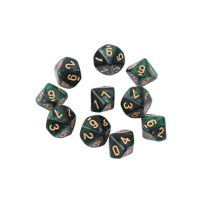 10pcs 10 Sided Dice D10 Polyhedral for Game 15mm RPG Family Party Game Household Multi-Color Dice Set