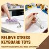 2 Pack Leather Feel Keyboard Fidget Toy  Crisp Sound,Stress Relief Fidget Clicker Keychain,Satisfying Quiet Anxiety Toys for Stress & Focus at Work, Office Desk (2PC 4IN1 A) view 2
