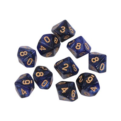 10pcs 10 Sided Dice D10 Polyhedral for Game 15mm RPG Family Party Game Household Multi-Color Dice Set