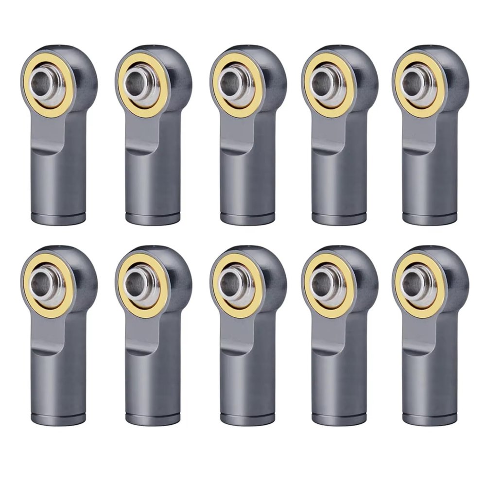 RC Repairs Models For TRX-4 For Axial For SCX10 II 1/10 10Pcs Metal M4 Counter Clock-wise Thread Ball End Head Link Rod Joint RC Car Model Parts(Titanium)