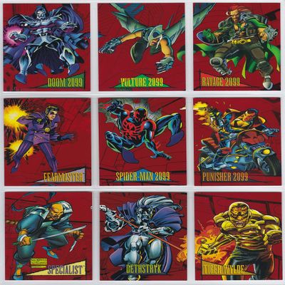 1993 Marvel Universe Series IV Red Foil 2099 Insert Set of 9 Cards NM/M Spider-Man, X-Men