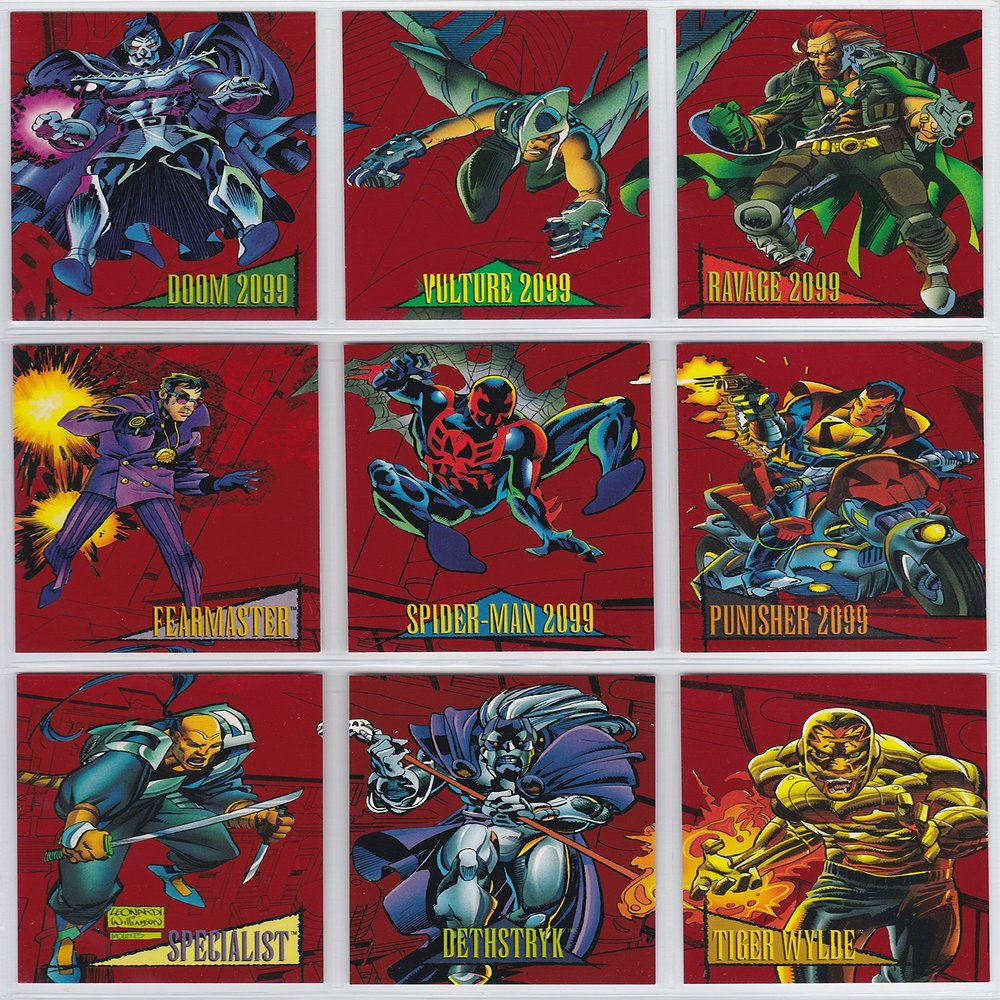 1993 Marvel Universe Series IV Red Foil 2099 Insert Set of 9 Cards NM/M Spider-Man, X-Men